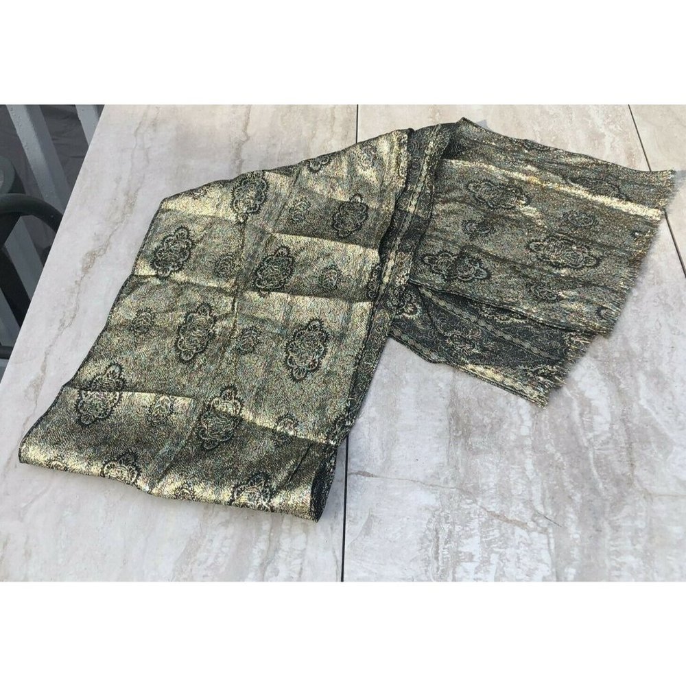Vintage Baar and Beards Metallic Lurex Scarf
